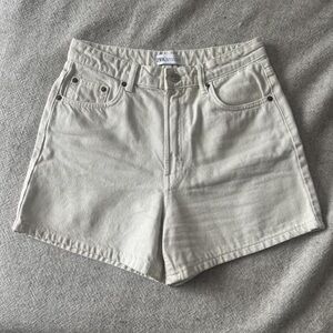 Zara Women's Cream Jean Shorts